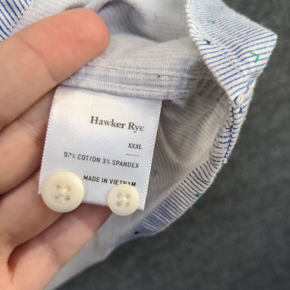 Hawker Rye Men's Stretch Oxford Button Up Shirt Multi 3XL Stripe - Picture 9 of 13